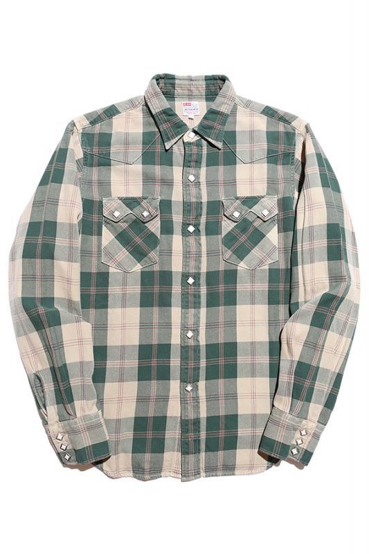 JELADO Vintage Check Western Shirt (ヴィンテージチェック ウエスタンシャツ) Green【JP41121】