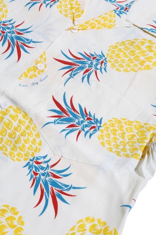 Kona Bay Hawaii Pineapple Aloha Shirt (パイナップルアロハシャツ)【BK-RA2004】