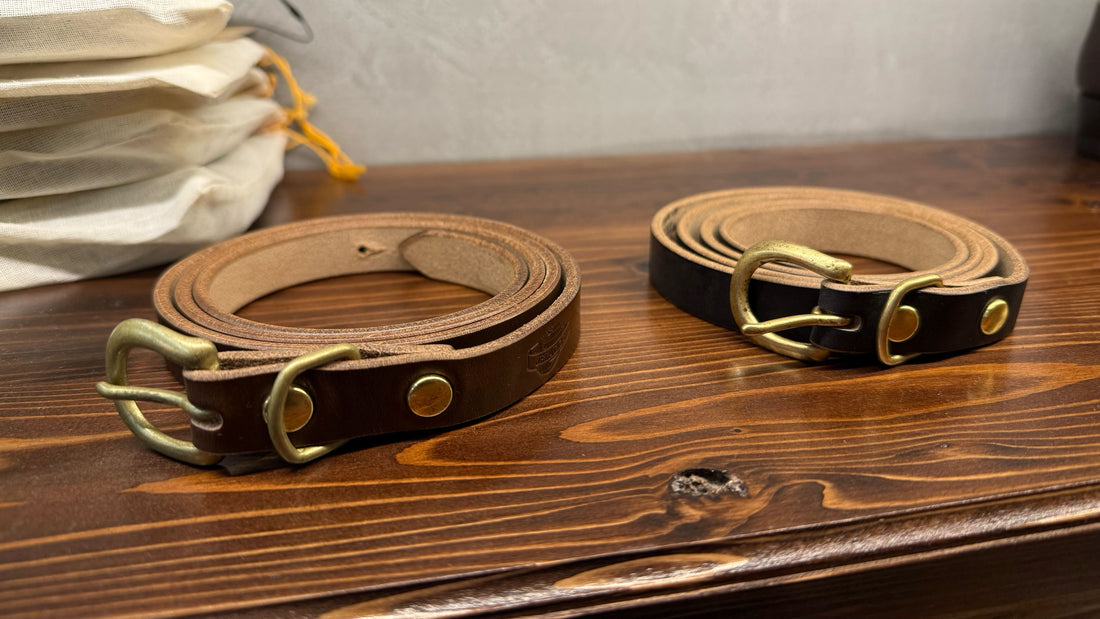 Narrow belts from Dry Goods have arrived at our Flagship Store.