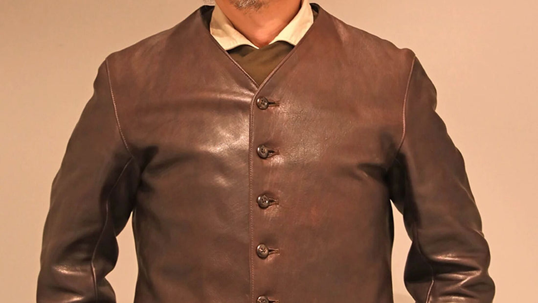 The 2 Monkeys V-neck leather jacket now available at our Flagship Store!