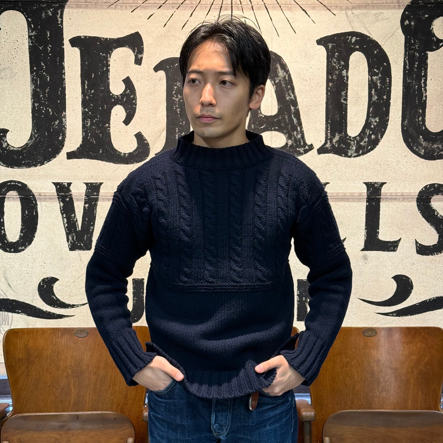 The 2 Monkeys Old Style Guernsey Sweater【TM13853】