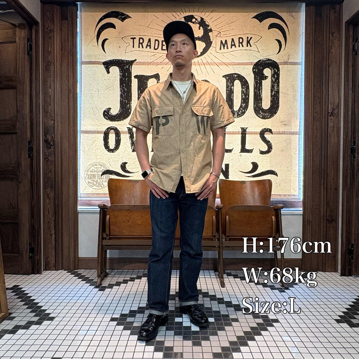 S/S Officer Shirt PW Stencil Custom【CT21114B】
