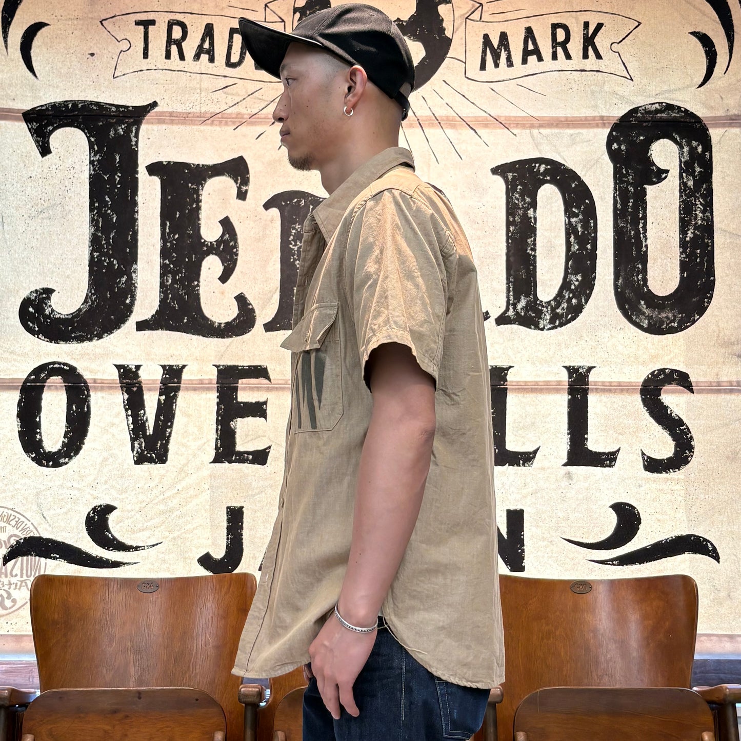 S/S Officer Shirt PW Stencil Custom【CT21114B】