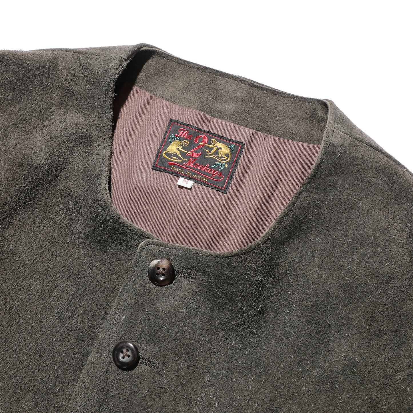 The 2 Monkeys Round-neck Leather Waistcoat【TM03430】