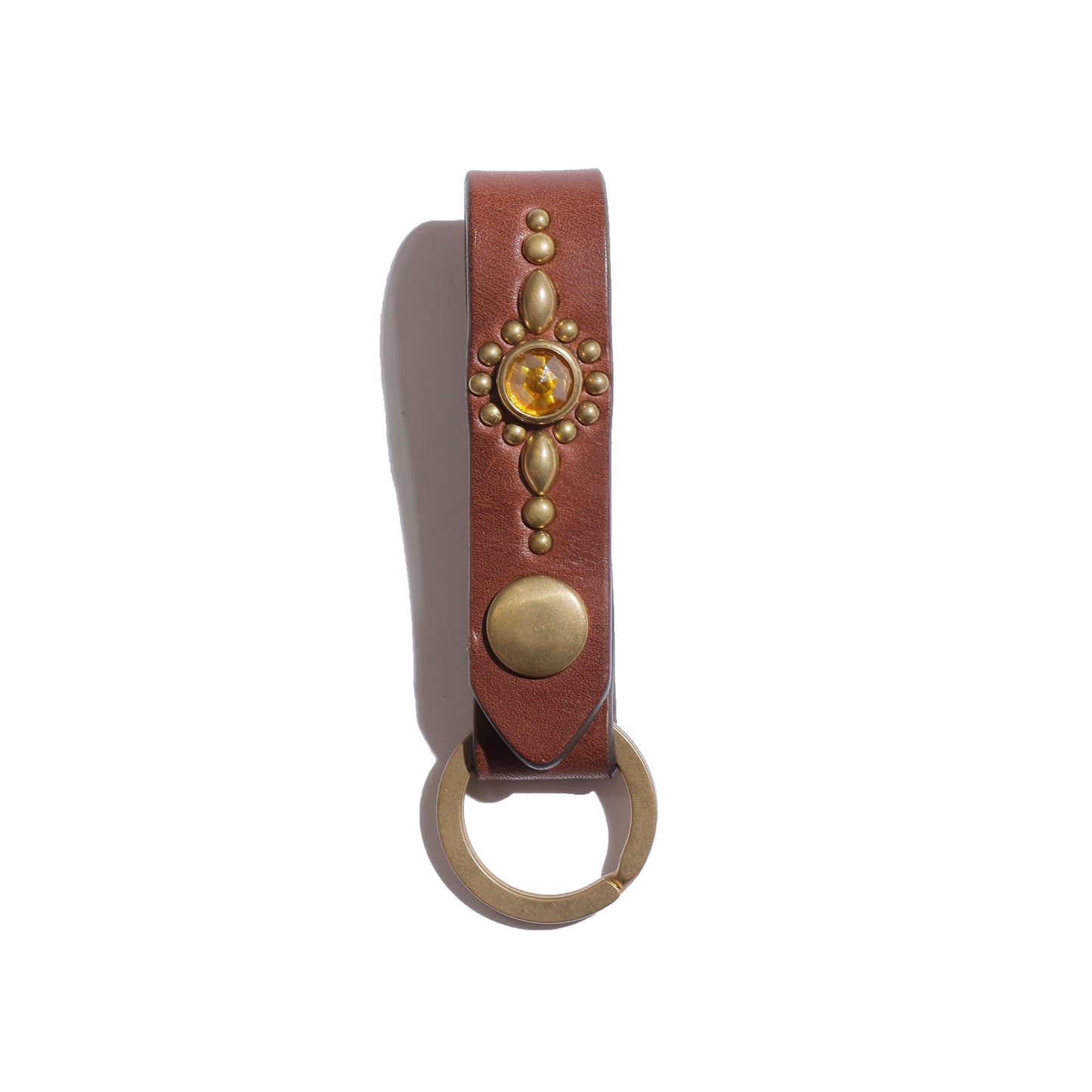 COLIMBO Jewel Studded Leather Key Ring “Helios Pattern” [ZA-0706]