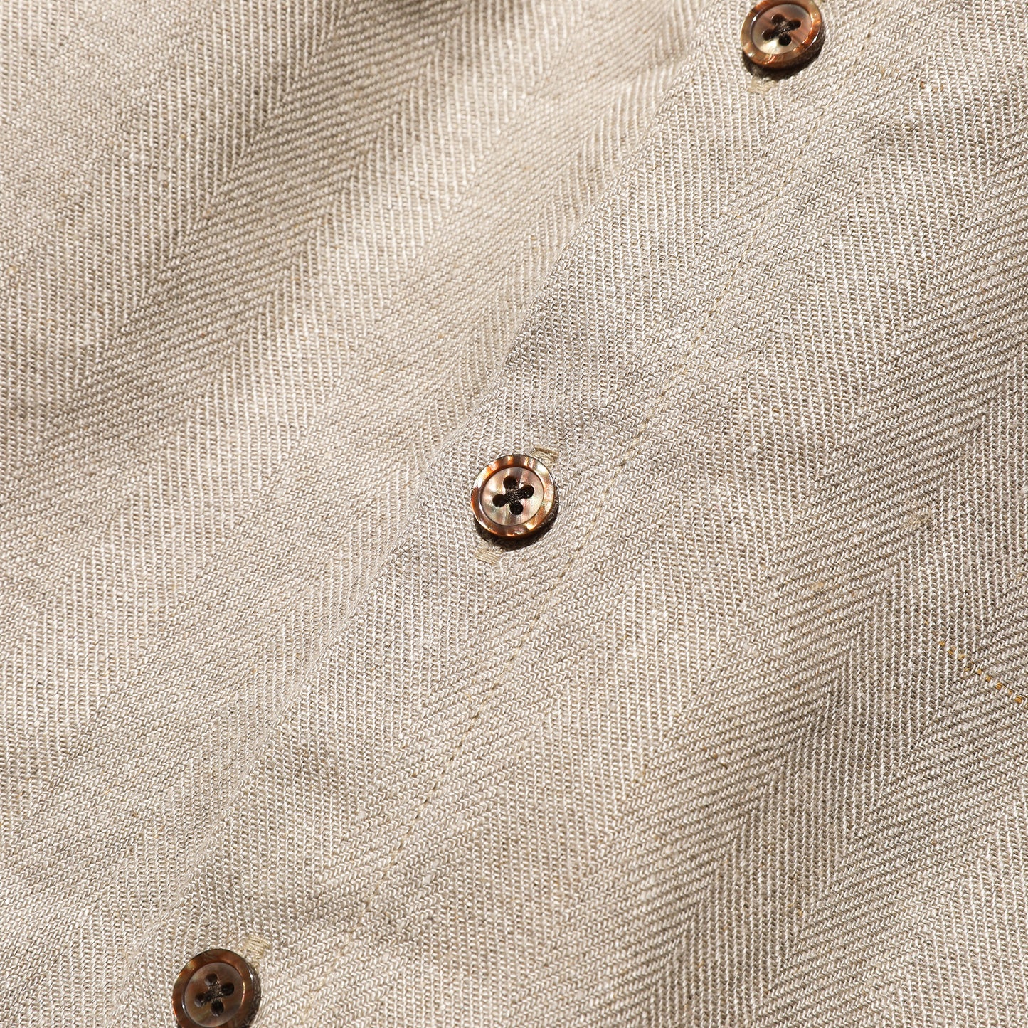 The 2 Monkeys Herrinbone Linen Artisan Shirts【TM02153】