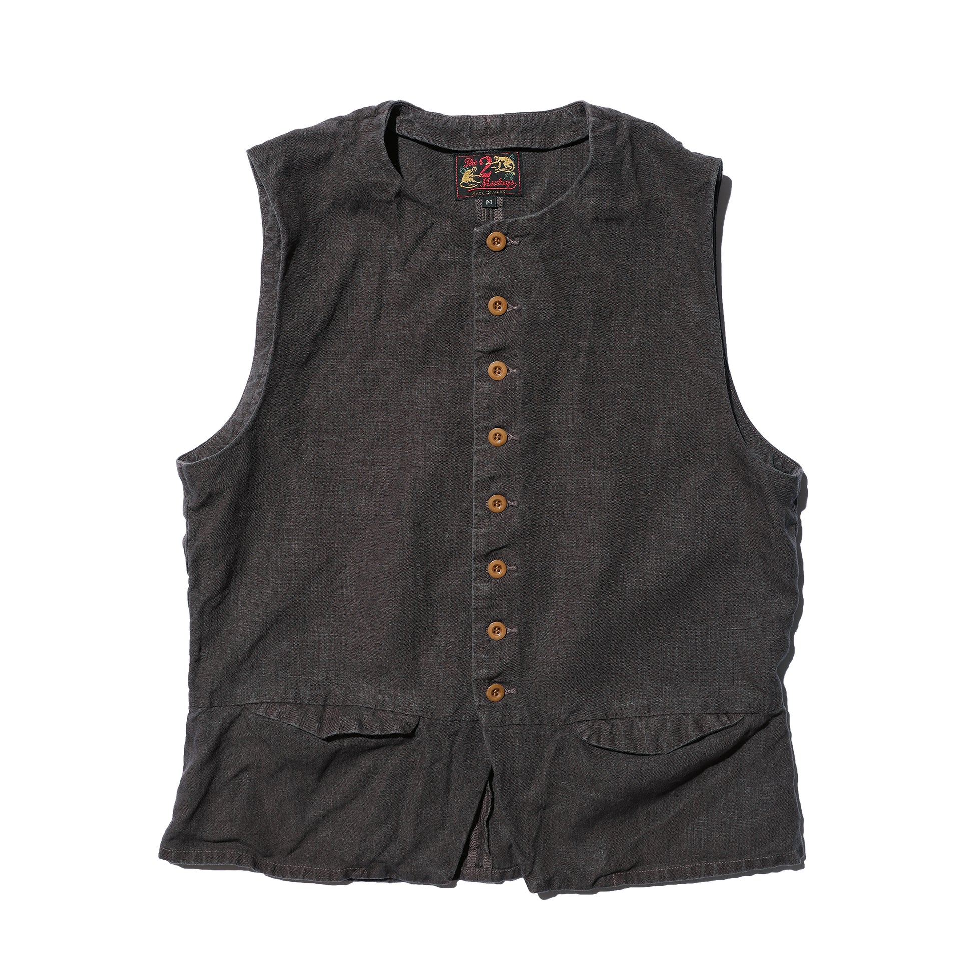 The 2 Monkeys 1760 Linen Vest【TM82541】