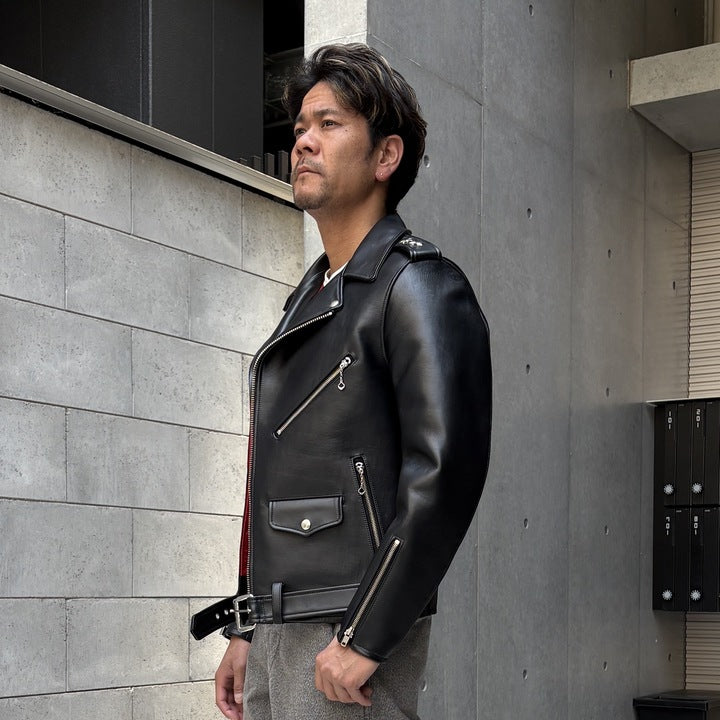 JELADO Rebel Jacket Horse Hide Semi Aniline Finish Black