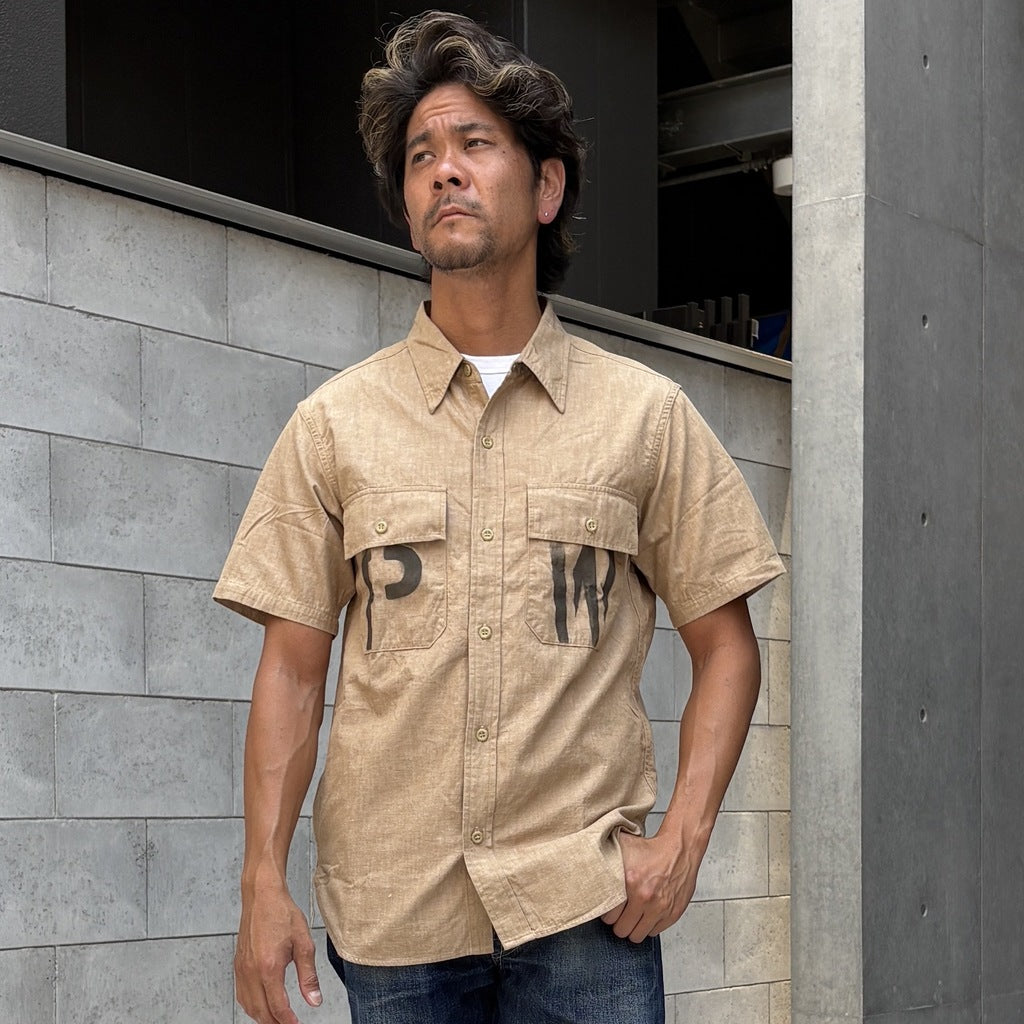 S/S Officer Shirt PW Stencil Custom【CT21114B】
