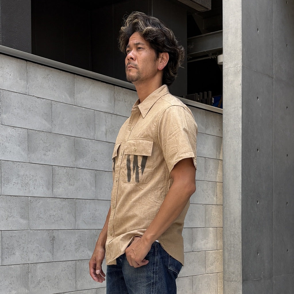 S/S Officer Shirt PW Stencil Custom【CT21114B】
