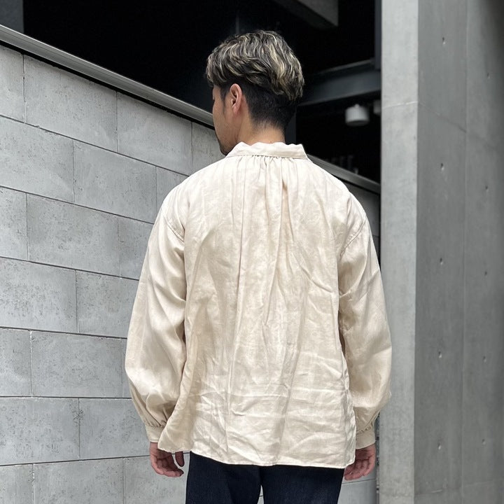 The 2 Monkeys Herringbone Linen Artisan Shirts【TM12142】