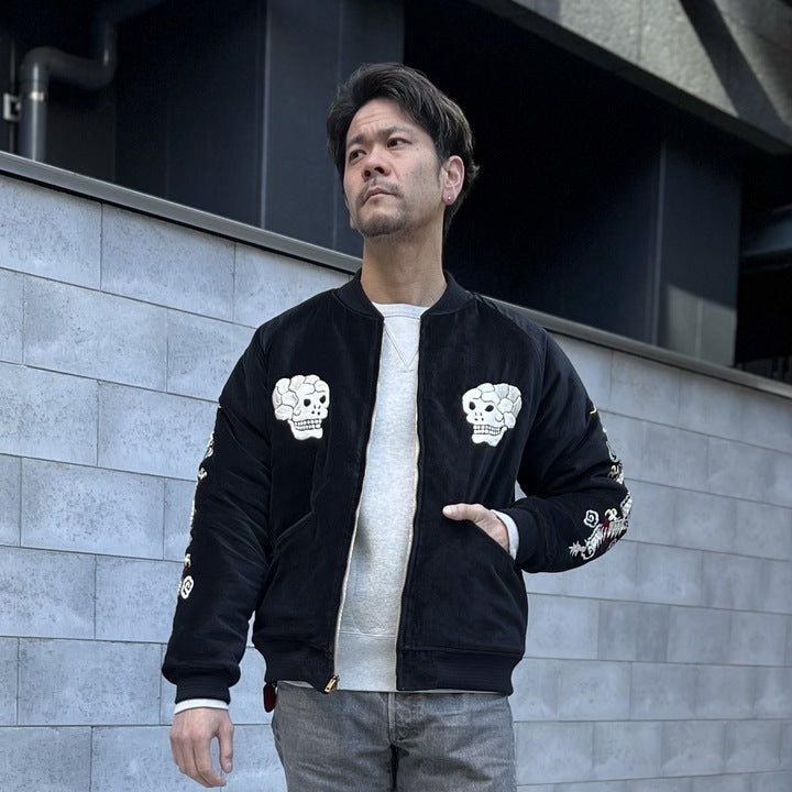 ジャケット・アウター Roen Swarovski Skull Patch Napoleon Jk JELADO Skull Snake Souvenir Jacket [JP13409]