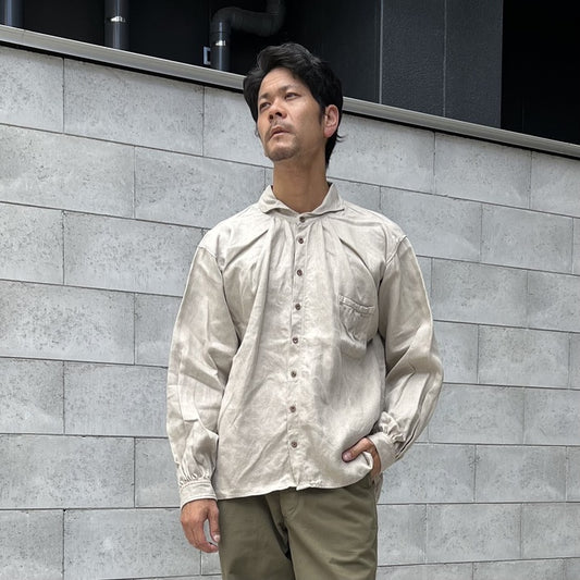 The 2 Monkeys Herrinbone Linen Artisan Shirts【TM02153】