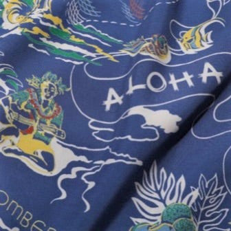 Kona Bay Hawaii Land of Aloha L/S Blue【BK-UL2201BL】