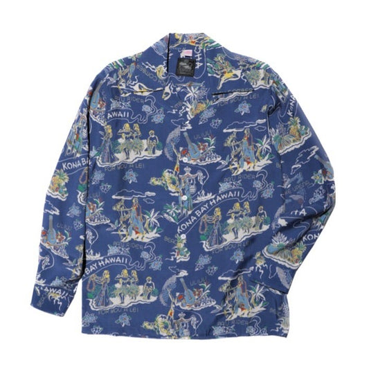 Kona Bay Hawaii Land of Aloha L/S Blue【BK-UL2201BL】