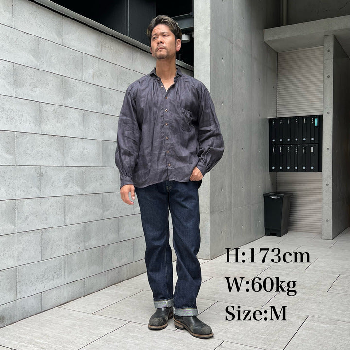 The 2 Monkeys Herringbone Linen Artisan Shirts【TM12142】