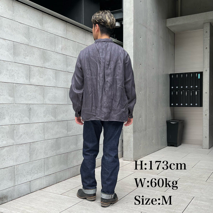 The 2 Monkeys Herringbone Linen Artisan Shirts【TM12142】