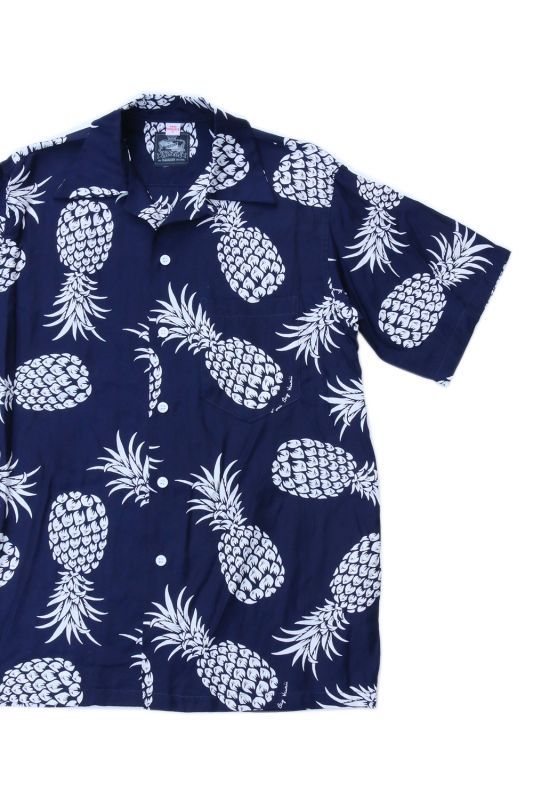 Kona Bay Hawaii Pineapple Aloha Shirt (パイナップルアロハシャツ)【BK-RA5100】