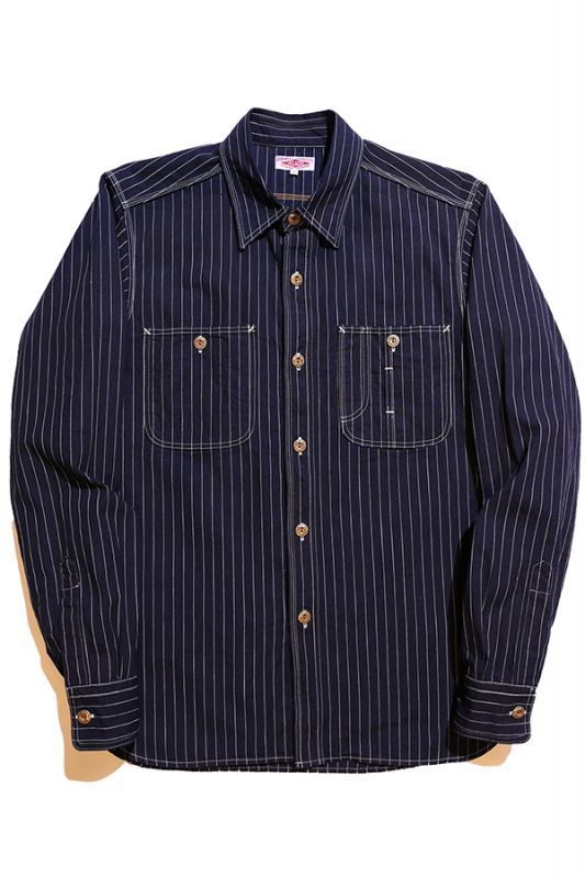 JELADO Railroader Shirt (レイルローダーシャツ) Indigo Stripe【JP41123】