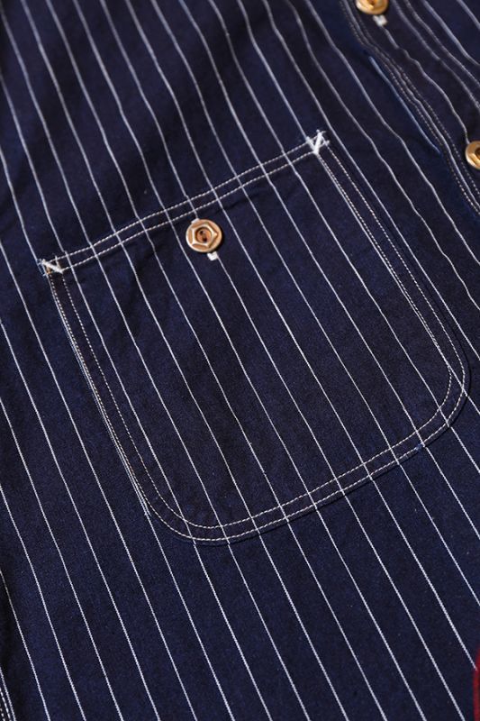 JELADO Railroader Shirt (レイルローダーシャツ) Indigo Stripe【JP41123】