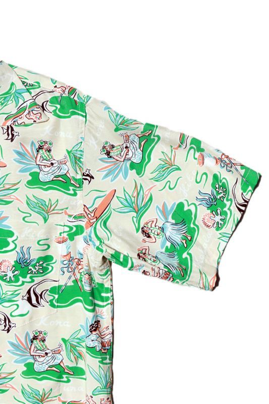 Kona Bay Hawaii Big Island Aloha Shirt (ビッグアイランドアロハシャツ)【BK-RA1903】