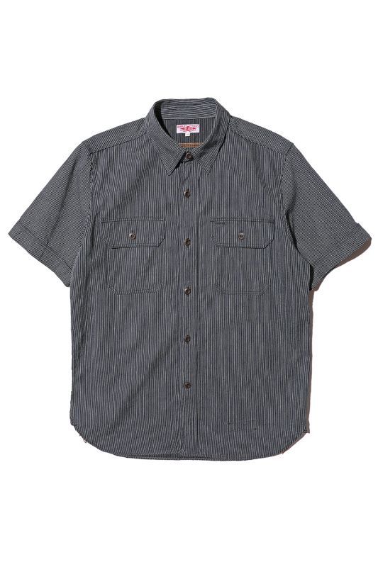 JELADO S/S Work Shirt(ショートスリーブ ワークシャツ)Indigo Stripe【JP52112】