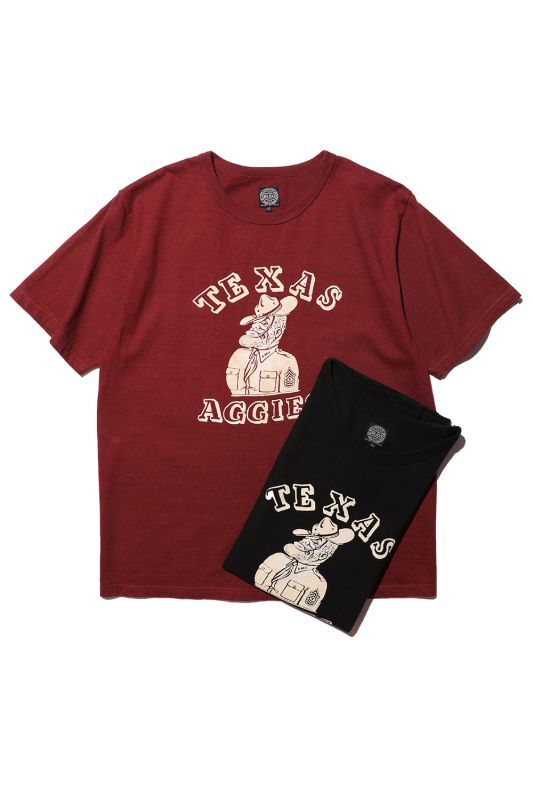 JELADO TEXAS AGGEIS Print Tee Wine Black【AB61227】