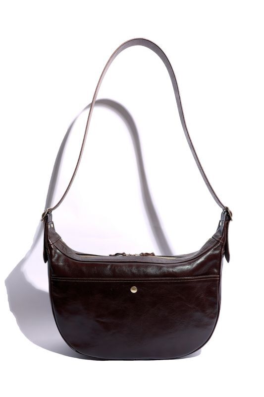 Rainbow Country Leather Banana Shoulder Bag Horse hide Tabaco Brown【RCL-60023】