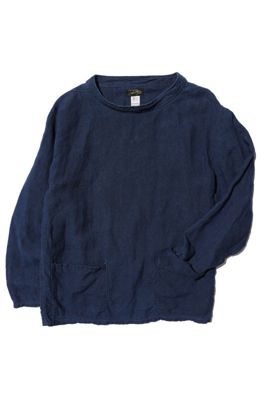 COLIMBO Peter Head Fisherman Smock-Indigo Linen Canvas-Blue Indigo【ZW-0300】