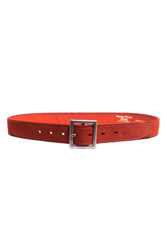 Vintage Works Leather Belt Handmade Rough Out 7Hole Garrison Belt Tan 【DH5734】