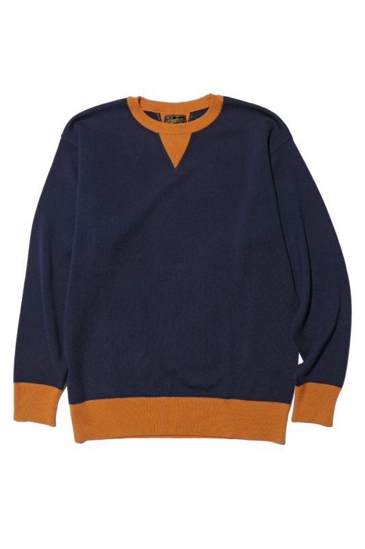 Stevenson Overall Co. V-Gusset Wool Knitted Sweat Shirt【SO-WS】
